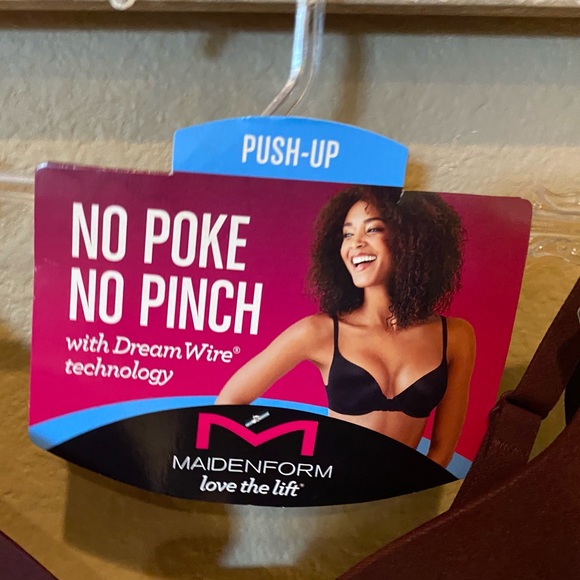💥 SALE NWT No Poke No Pinch Push-Up Bra in Deep Maroon - Picture 9 of 10